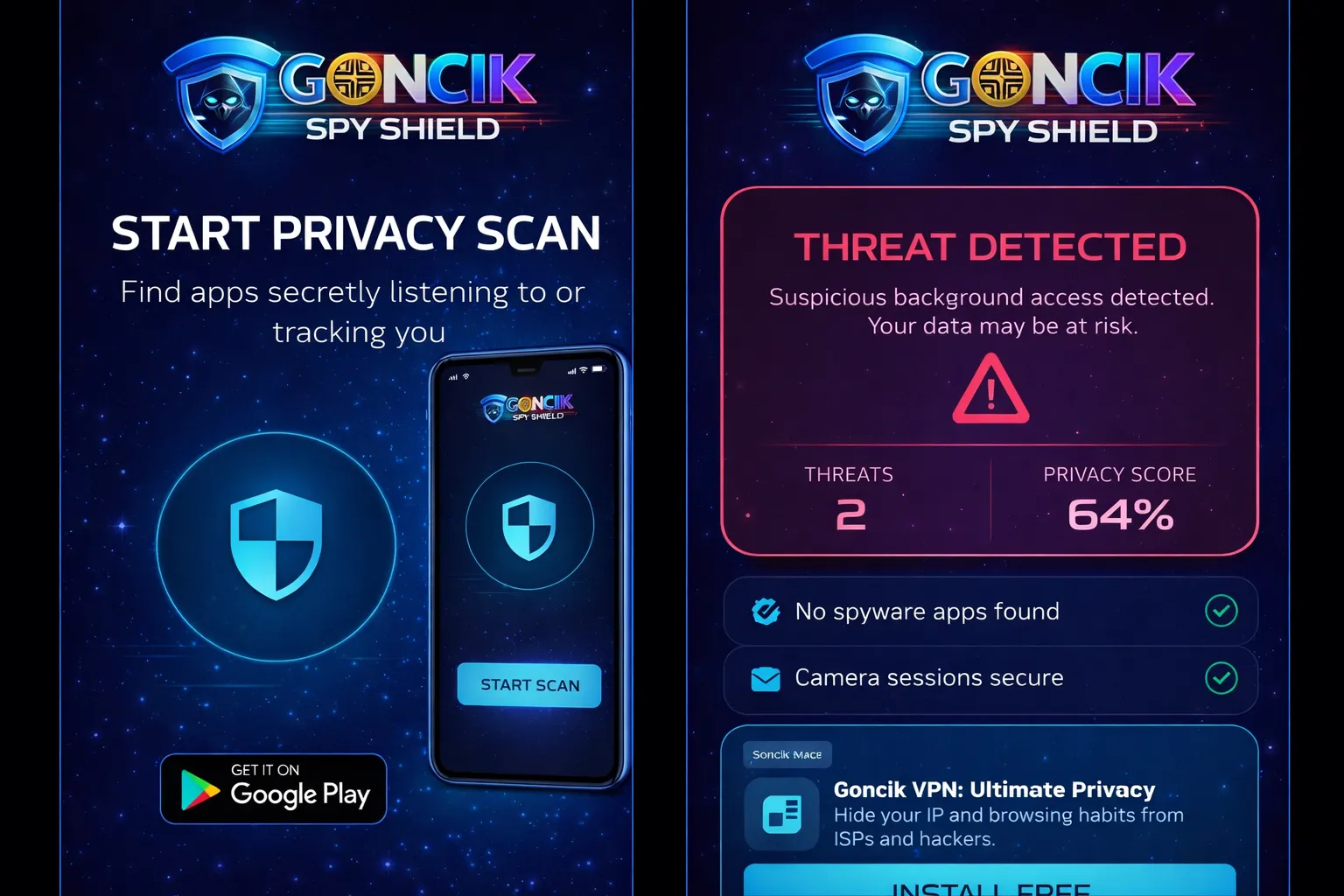 Goncik Spy Shield App Yayında
